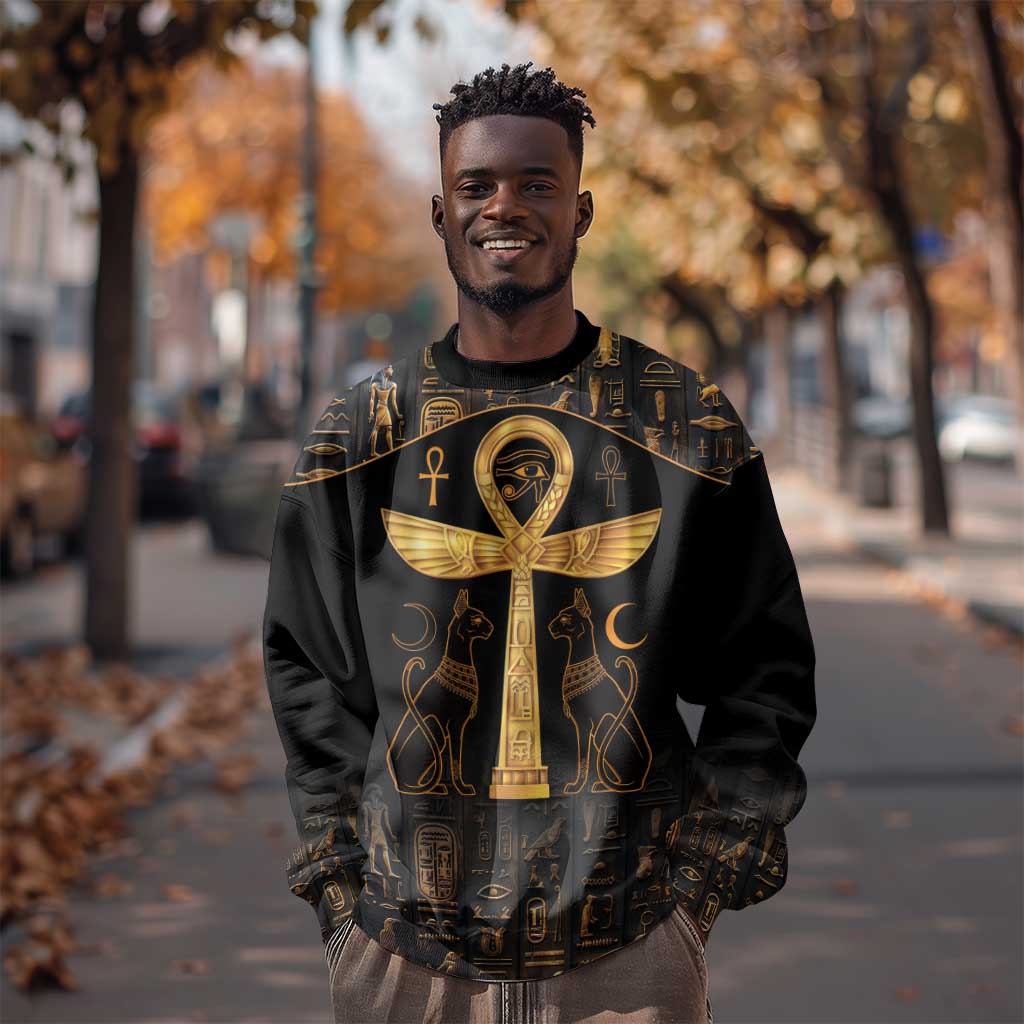 Ankh with Eye of Horus Sweatshirt Ancient Egypt Culture LT9