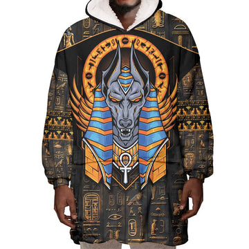Egyptian Anubis Wearable Blanket Hoodie Ancient Egypt Culture LT9