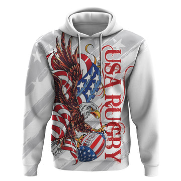 Personalized United States Rugby Hoodie American Bald Eagle LT9
