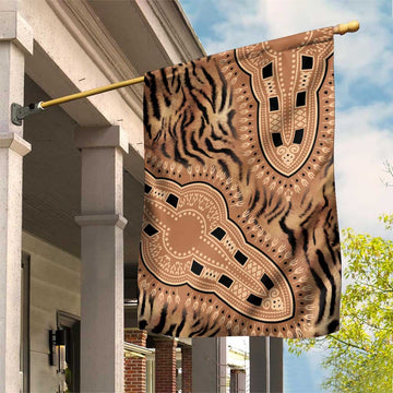 Afro Tiger Mix Dashiki Tribal Pattern Garden Flag LT9