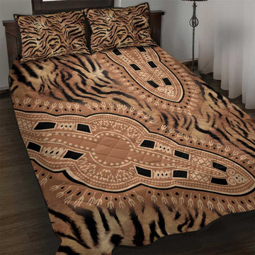Afro Tiger Mix Dashiki Tribal Pattern Quilt Bed Set LT9