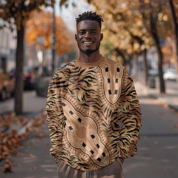 Afro Tiger Mix Dashiki Tribal Pattern Sweatshirt LT9