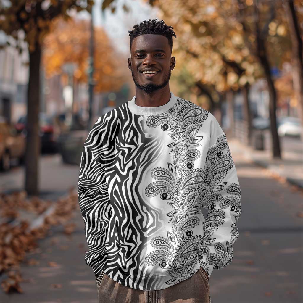 Afro Zebra Mix Paisley Tribal Pattern Sweatshirt LT9