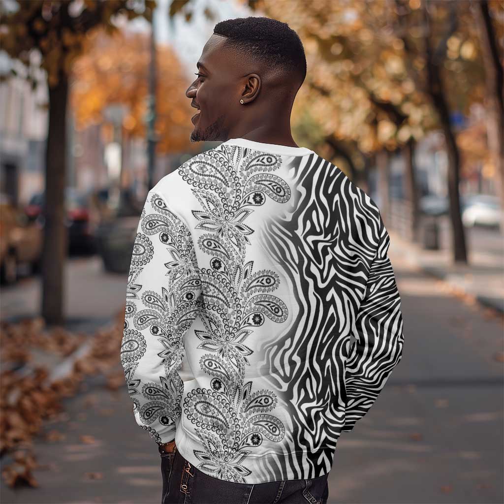 Afro Zebra Mix Paisley Tribal Pattern Sweatshirt LT9