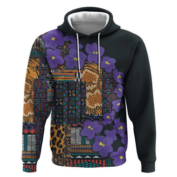 Africa Violets Flowers Hoodie Mix Native Tribal Pattern LT9