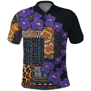 Africa Violets Flowers Polo Shirt Mix Native Tribal Pattern LT9
