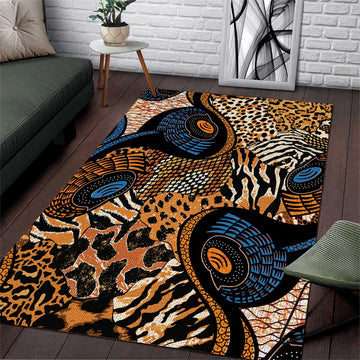 African Ankara Motifs Mixed Animal Skins Area Rug LT9