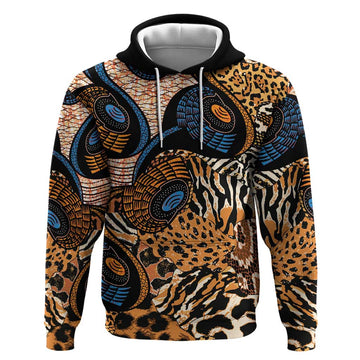 African Ankara Motifs Mixed Animal Skins Hoodie LT9