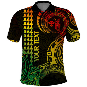 Custom Hawaii Polo Shirt Paradise of the Pacific Tribal Kakau for King Kamehameha Day - Reggae LT9