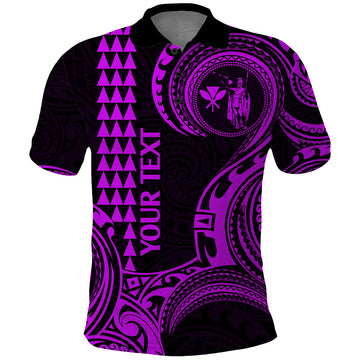 Custom Hawaii Polo Shirt Paradise of the Pacific Tribal Kakau for King Kamehameha Day - Purple LT9