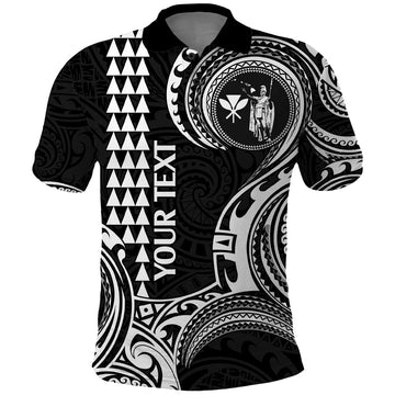 Custom Hawaii Polo Shirt Paradise of the Pacific Tribal Kakau for King Kamehameha Day - White LT9