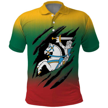 Lithuania Vytis Polo Shirt Lietuvos Chasing and Fighting LT9