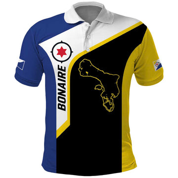 Caribbean Bonaire Personalized Polo Shirt Simple Flag Style LT9