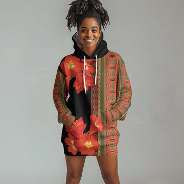 Afro Beauty Clivia Miniata Flowers Hoodie Dress LT9