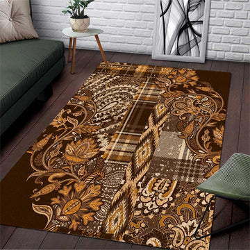 Afro Floral mix Maasai Shuka Area Rug Gold Moitf LT9