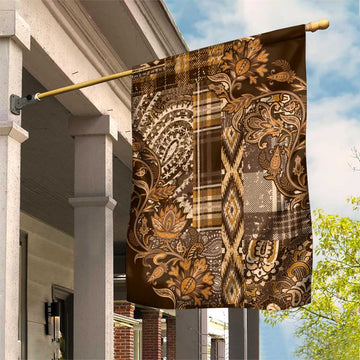 Afro Floral mix Maasai Shuka Garden Flag Gold Moitf LT9