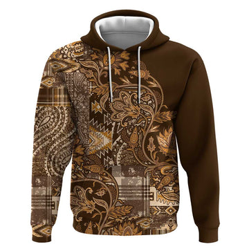Africa Floral mix Maasai Shuka Hoodie Gold Moitf LT9