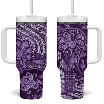 Afro Floral mix Maasai Shuka Tumbler With Handle Purple Moitf LT9