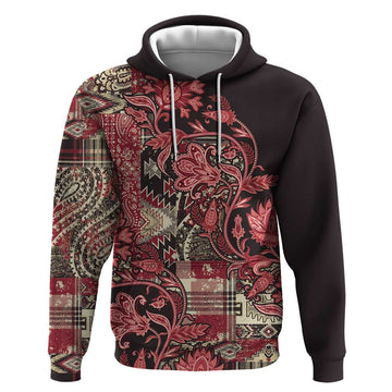 Africa Floral mix Maasai Shuka Hoodie Red Moitf LT9