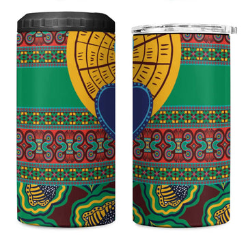 Afro Pattern Traditional Kanga Style 4 in 1 Can Cooler Tumbler LT9