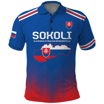 Custom Slovakia Football Polo Shirt Come On Sokoli Falcons LT9