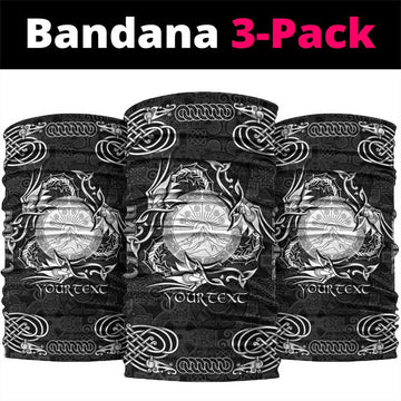 Personalized Brecknockshire Sir Frycheiniog Neck Gaiter Black Brecon Beacons Mountain Celtic-inspired LT9