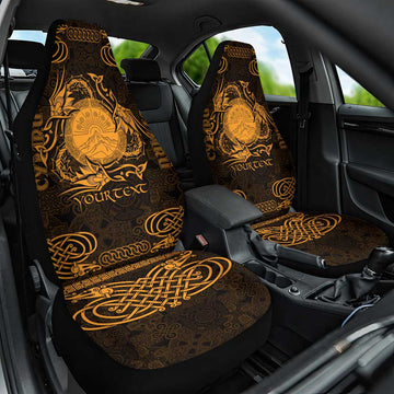 Personalized Brecknockshire Sir Frycheiniog Car Seat Cover Gold Brecon Beacons Mountain Celtic-inspired LT9