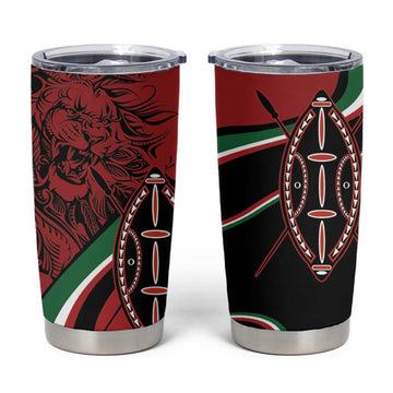 Happy Jamhuri Day Kenya Tumbler Cup Kenyan Lion and Maasai Shield LT9