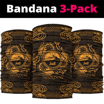 Personalized Caernarfonshire Sir Gaernarfon Neck Gaiter Gold Castle Tower Celtic-inspired LT9