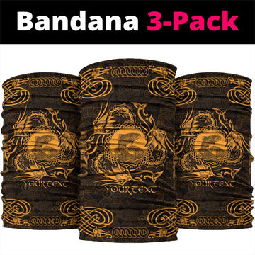 Personalized Cardiganshire Ceredigion Neck Gaiter Gold Leaping Salmon Celtic-inspired LT9