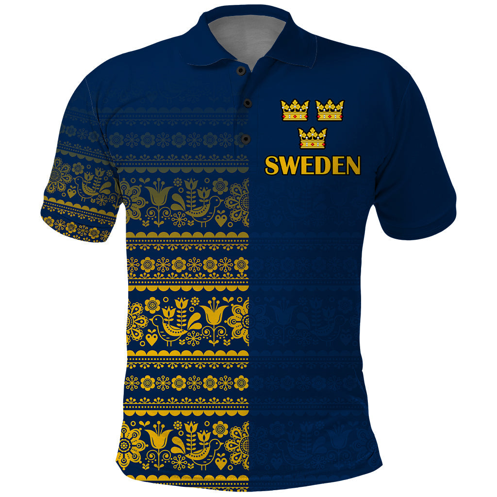 Custom Sweden Tre Kronor Polo Shirt Sverige With Half Scandinavian Design LT9