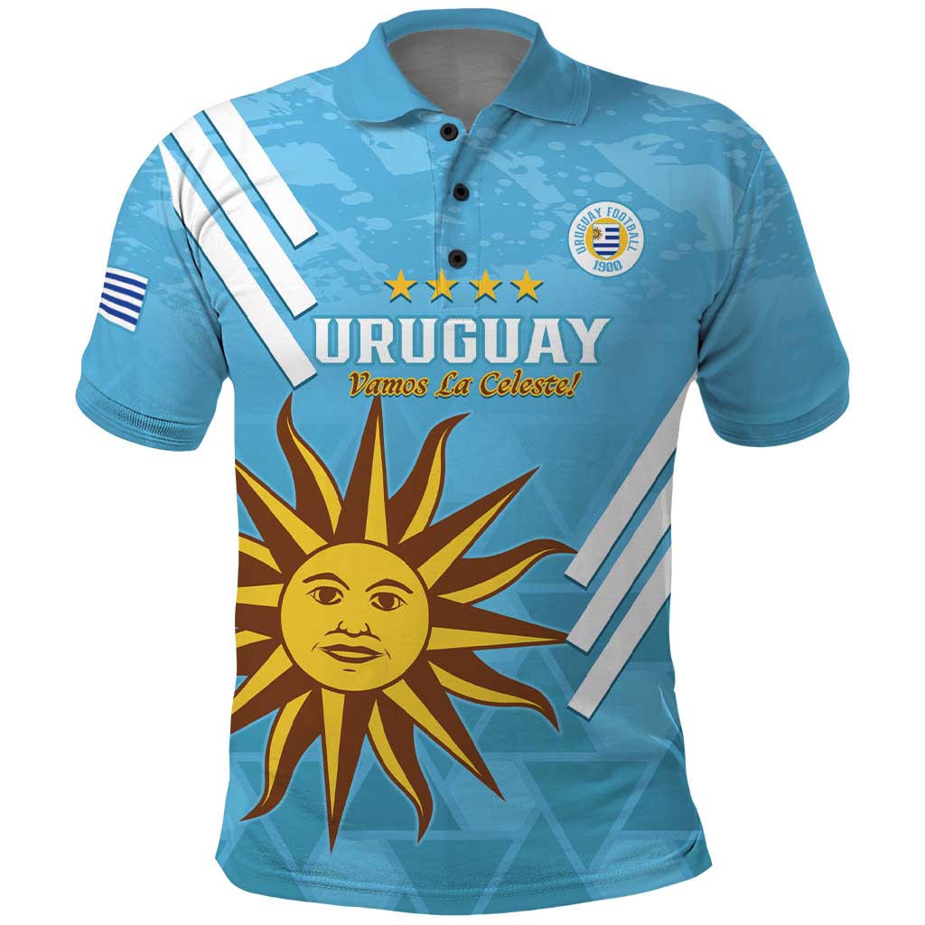 Custom Uruguay Football Polo Shirt 2024 Vamos La Celeste LT14