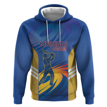 Custom Mumbai India Cricket Hoodie Go Champions LT14