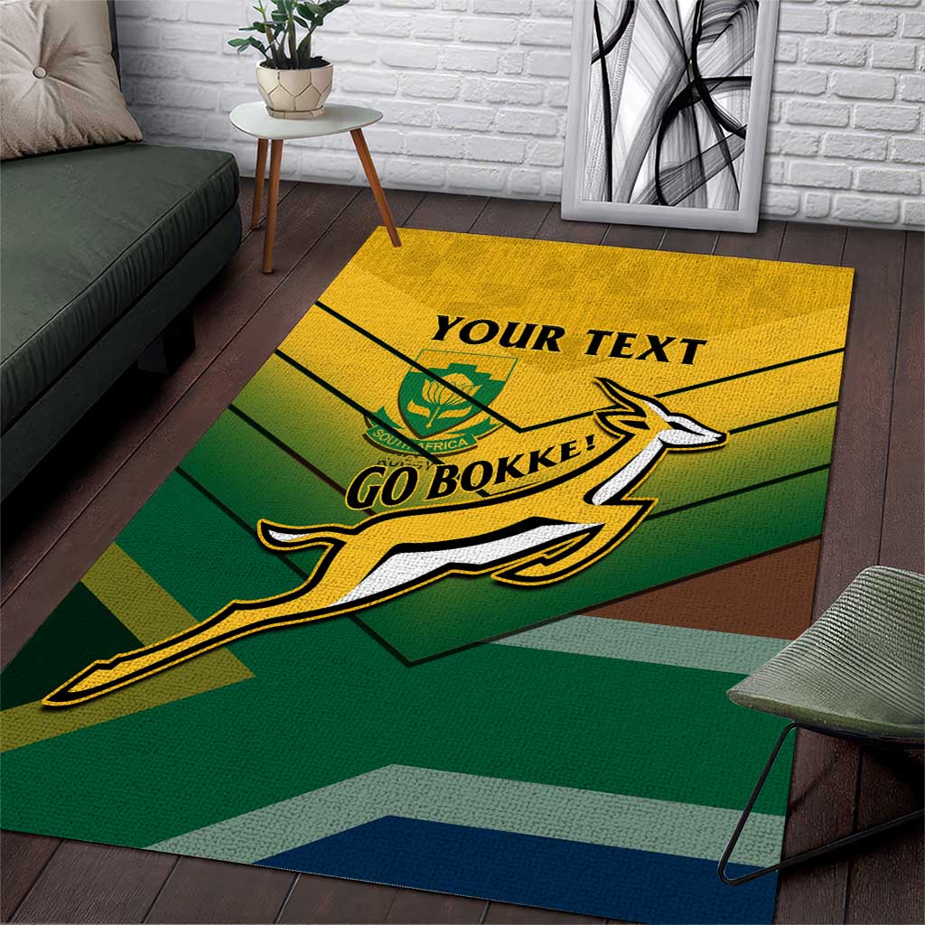 Custom South Africa Rugby Area Rug Springboks Go Champions African Pattern LT14
