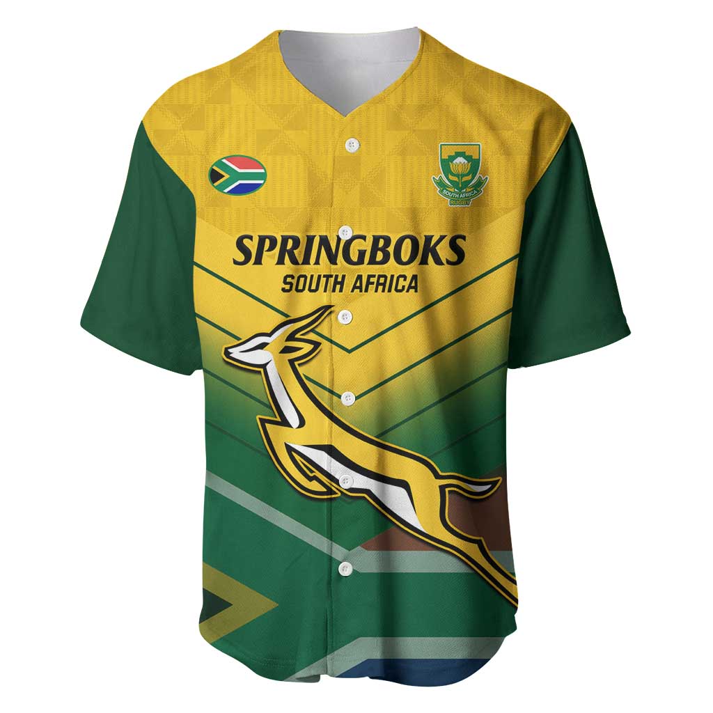 Custom South Africa Rugby Baseball Jersey Springboks Go Champions African Pattern LT14