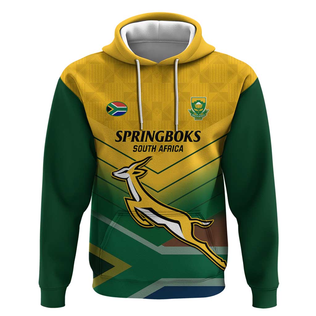 Custom South Africa Rugby Hoodie Springboks Go Champions African Pattern LT14