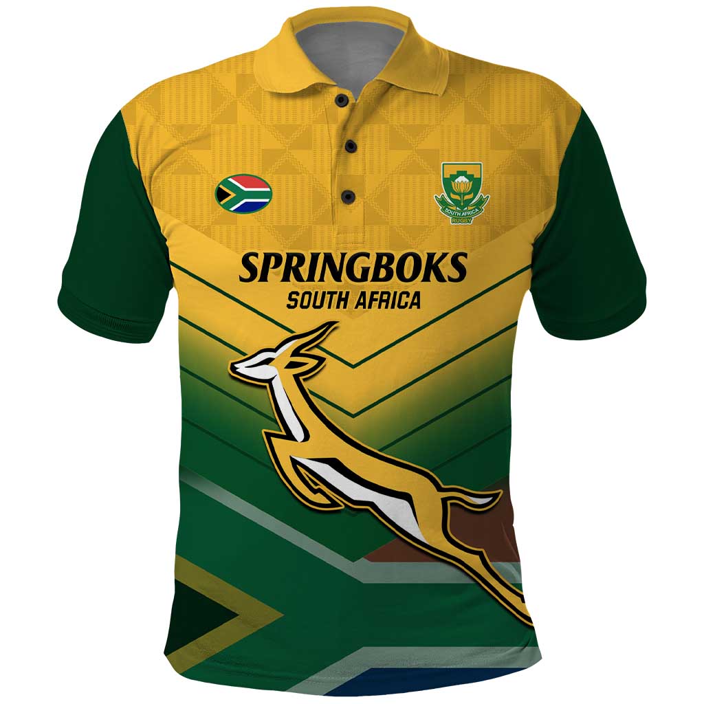 Custom South Africa Rugby Polo Shirt Springboks Go Champions African Pattern LT14