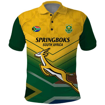 Custom South Africa Rugby Polo Shirt Springboks Go Champions African Pattern LT14