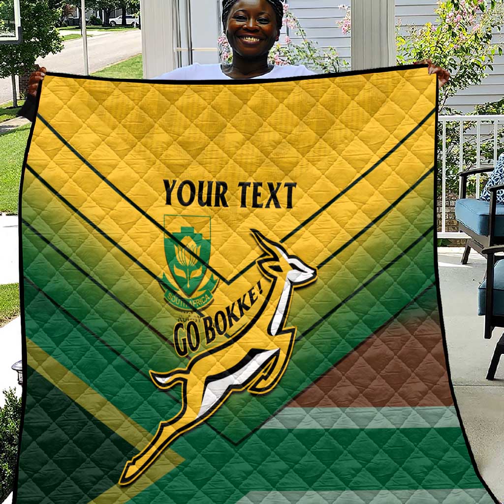 Custom South Africa Rugby Quilt Springboks Go Champions African Pattern LT14