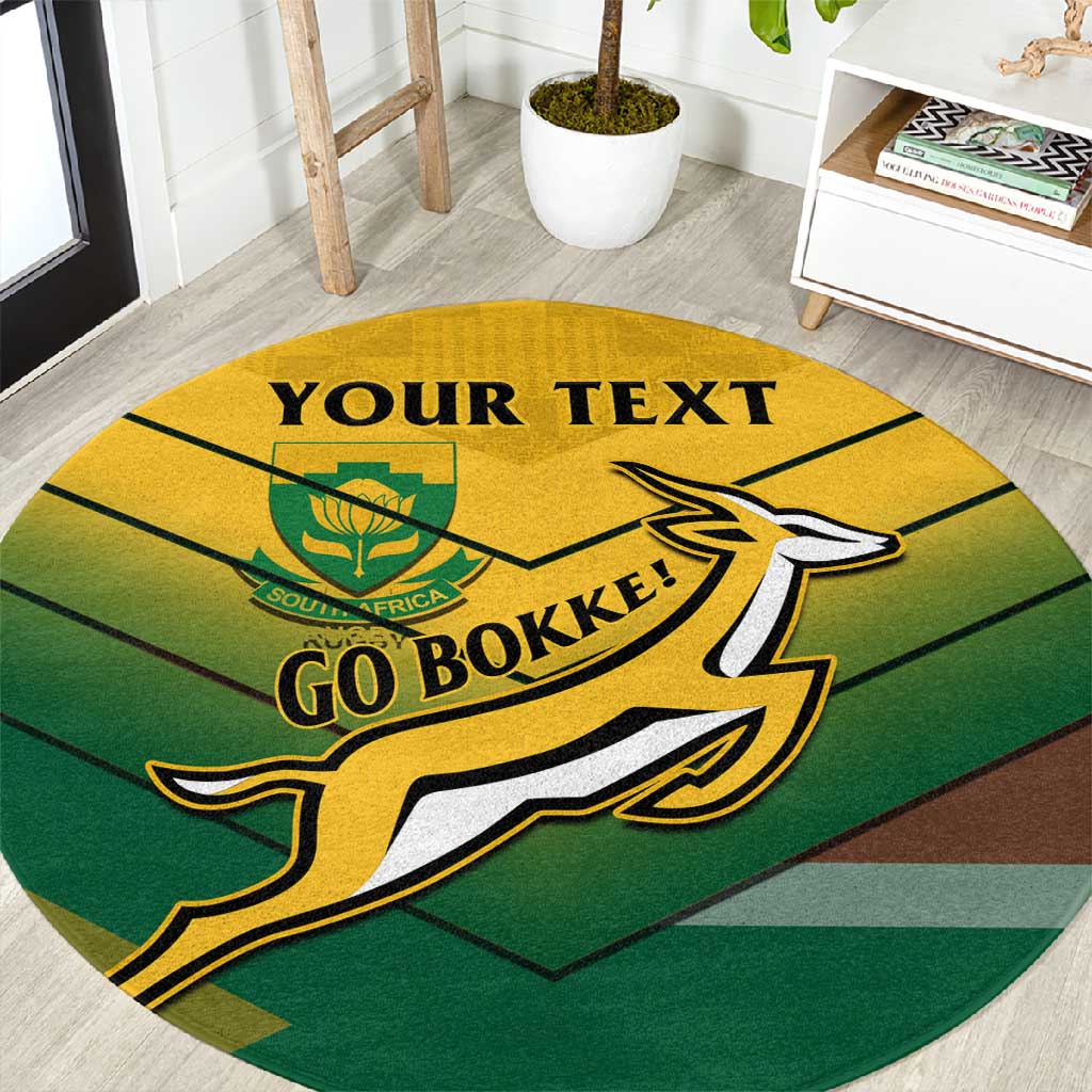 Custom South Africa Rugby Round Carpet Springboks Go Champions African Pattern LT14