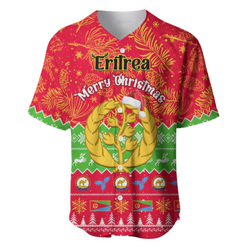 Personalised Eritrea Christmas Baseball Jersey Eritrean Olive Santa Claus Merry Xmas LT14