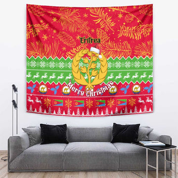 Personalised Eritrea Christmas Tapestry Eritrean Olive Santa Claus Merry Xmas LT14