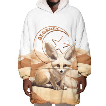 Afro Algeria Fennec Fox Wearable Blanket Hoodie Algerian Sahara Vulpes zerda LT14