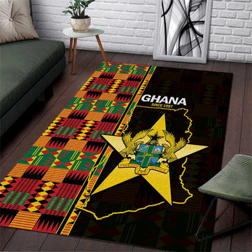 Afro Ghana Independence Day Area Rug Ghanaian 1957 Kente Pattern LT14