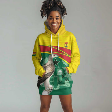 Custom Ghana Black Batters Hoodie Dress Ghanaian Tawny Eagle - Cricket Style LT14