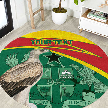 Custom Ghana Black Batters Round Carpet Ghanaian Tawny Eagle - Cricket Style LT14