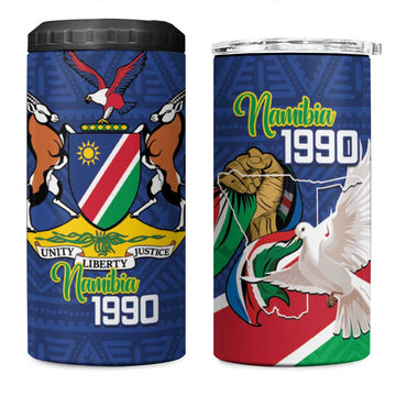 Afro Namibia Independence Day 4 in 1 Can Cooler Tumbler Namibian 1990 African Pattern LT14