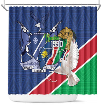 Namibia 1990 Shower Curtain Independence Anniversary African Pattern LT14