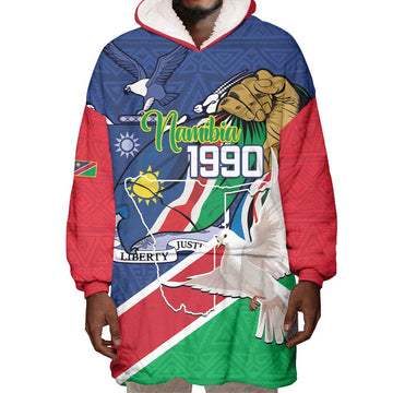 Afro Namibia Independence Day Wearable Blanket Hoodie Namibian 1990 African Pattern LT14