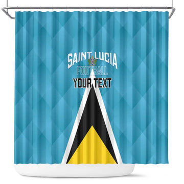 Custom Saint Lucia Football Shower Curtain Flag Style LT14